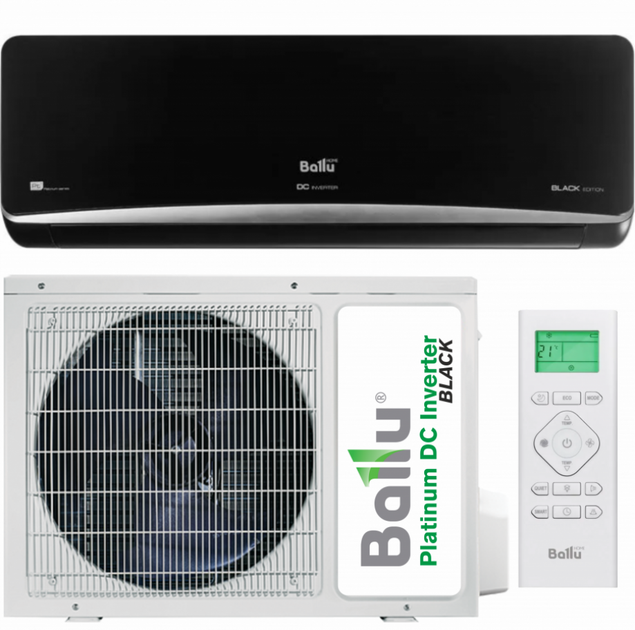 Cплит-система инверторного типа Ballu BSPI-13HN1(HN8)/BL/EU серии Platinum ERP DC Inverter Black Edition 